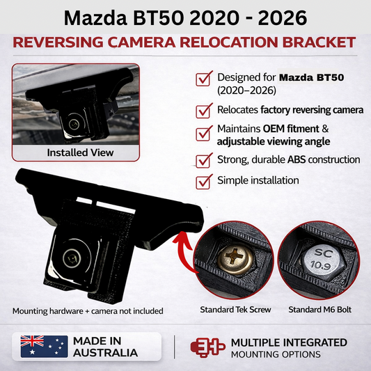 Mazda BT50 2019-2026 Reverse Camera Relocation Bracket Tub to Tray Conversion